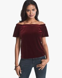 White House Black Market Off-The-Shoulder Velvet Top | White House Black Market