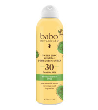Babo Botanicals Sheer Zinc Continuous Sunscreen Spray SPF30 - Natural Zinc Oxide - Extra Sensitive Skin - Water Resistant - Vegan - Fragrance-Free - Air-Powered Spray - For all ages | Amazon (US)