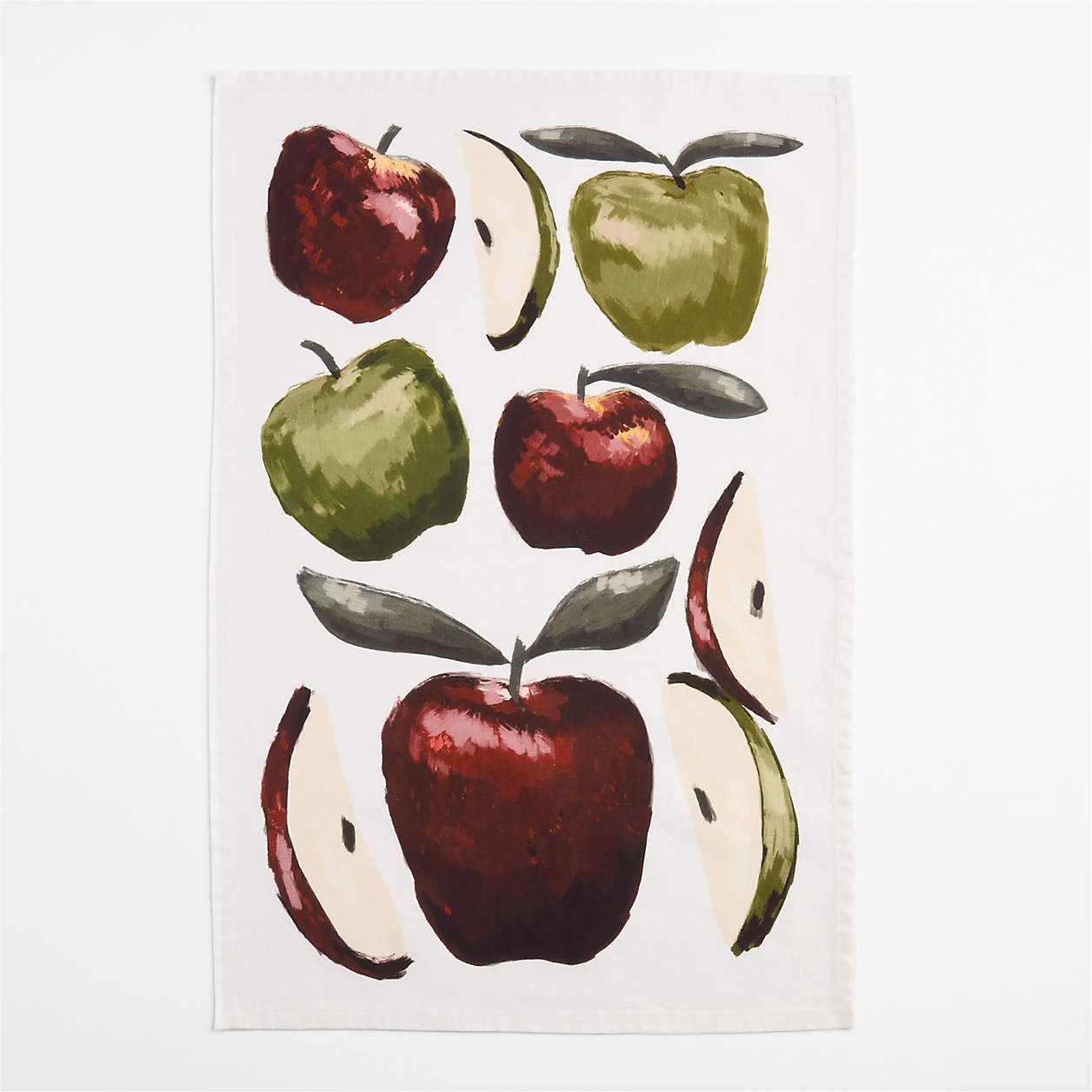 Apple and Stripe Organic Cotton Dish Towel Set | Crate & Barrel | Crate & Barrel