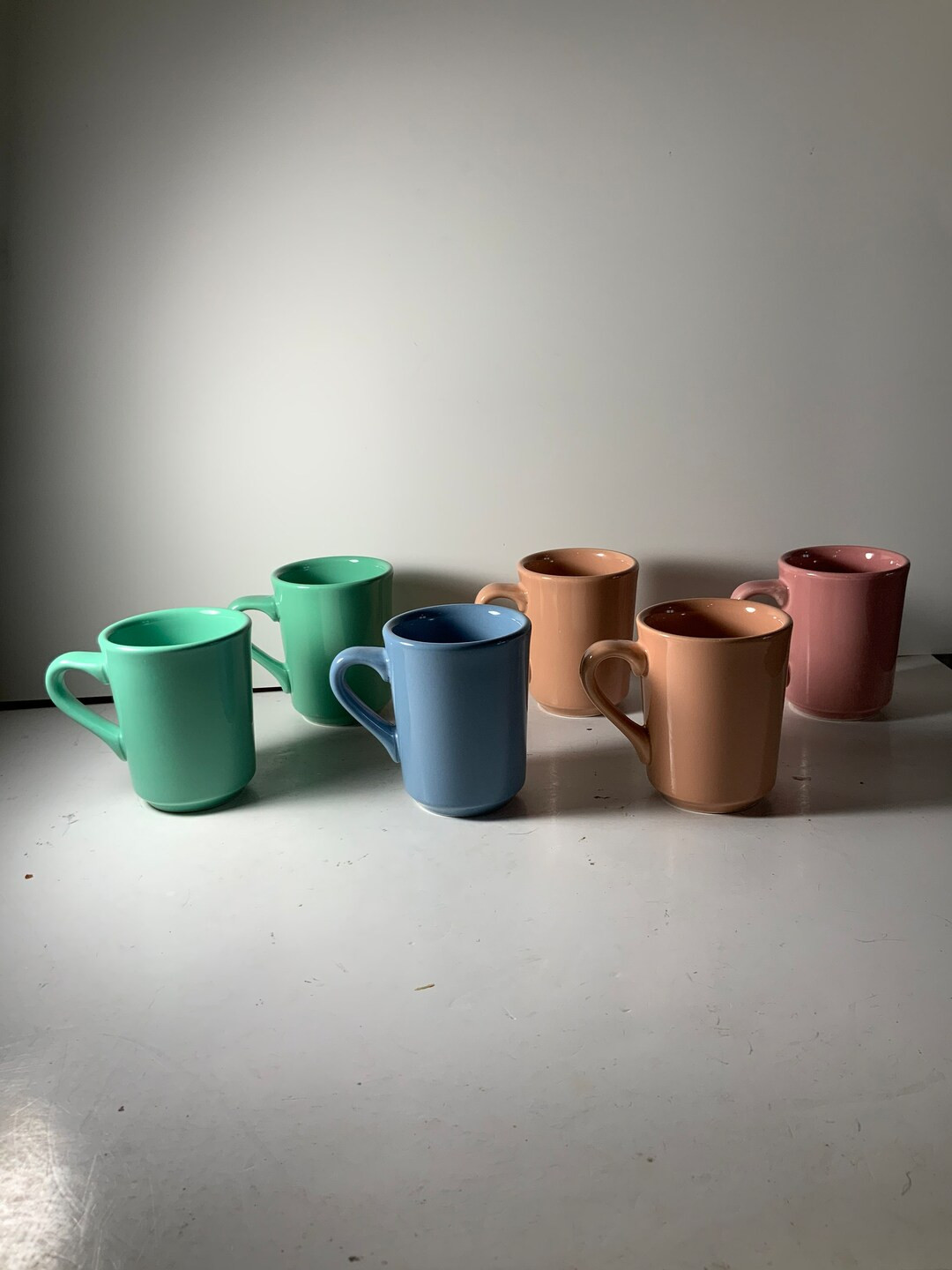 Set of 6 Vintage Homer Laughlin HLC USA Multi Colored Mugs 10 oz. 4 on. | Etsy (US)