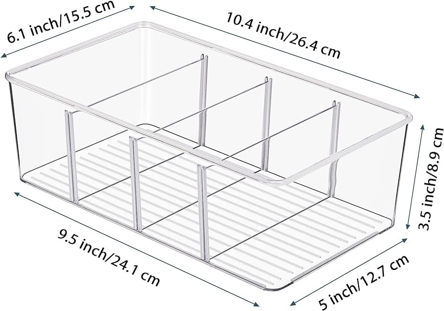 Vtopmart 4 Pack Food Storage Organizer Bins, Clear Plastic Bins for Pantry, Kitchen, Fridge, Cabi... | Amazon (US)
