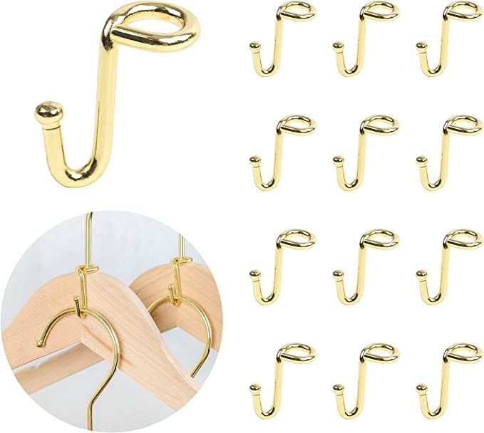 KOOBAY Clothes Hanger 36Pcs Connector Hooks Stable Hanger Gold Metal Outfit Hangers Extender Clip... | Amazon (US)