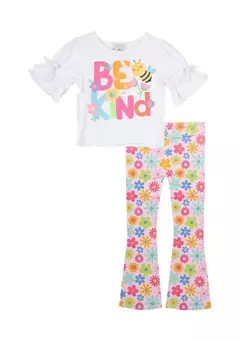 Rare Editions Toddler Girls Be Kind Graphic Set | Belk