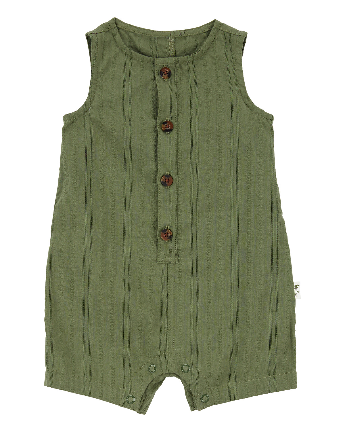 Baby Button-Down Cotton Romper - Green - Carter's | Carter's | Carter's Inc