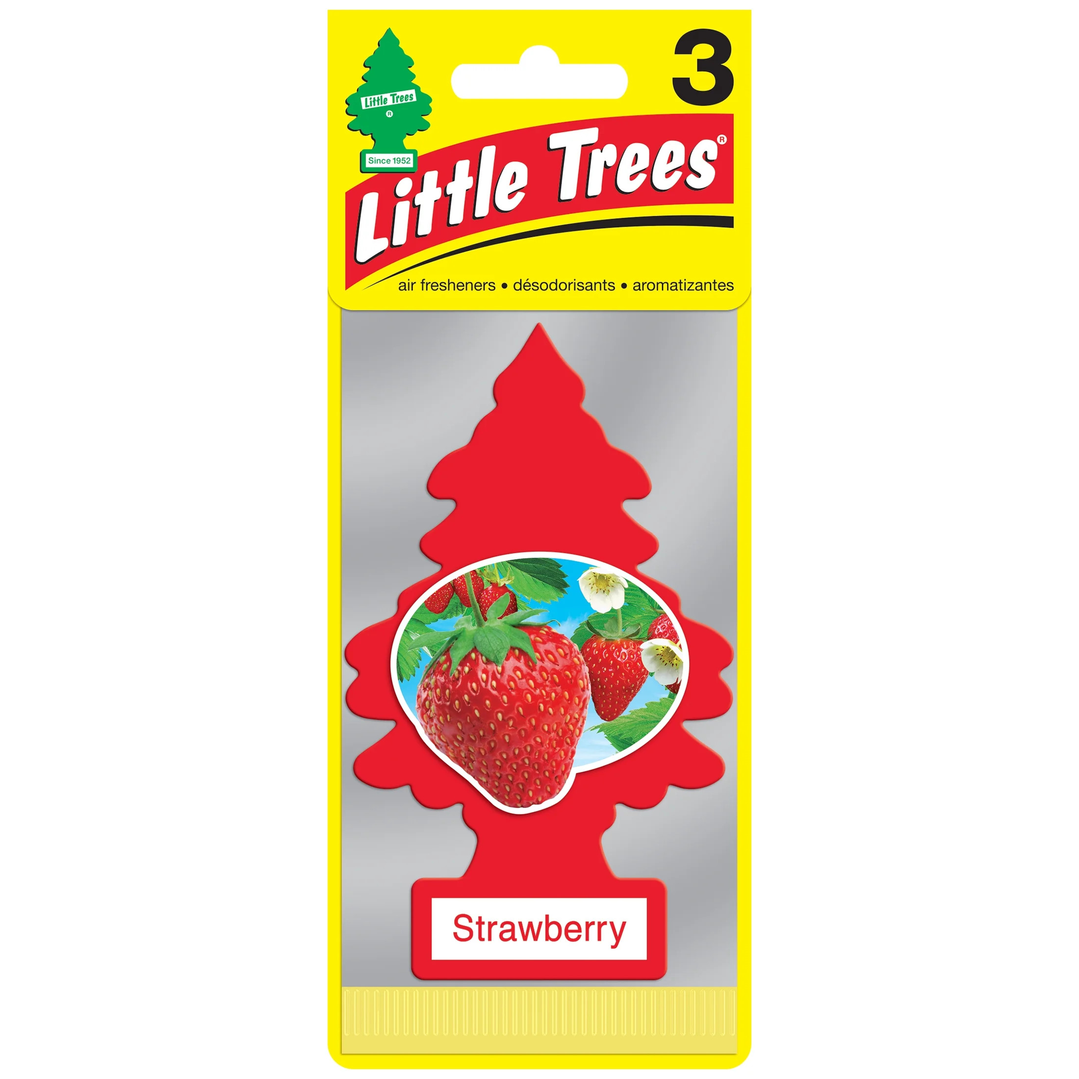 Little Trees Auto Air Freshener, Hanging Card, Strawberry Fragrance 3-Pack - Walmart.com | Walmart (US)