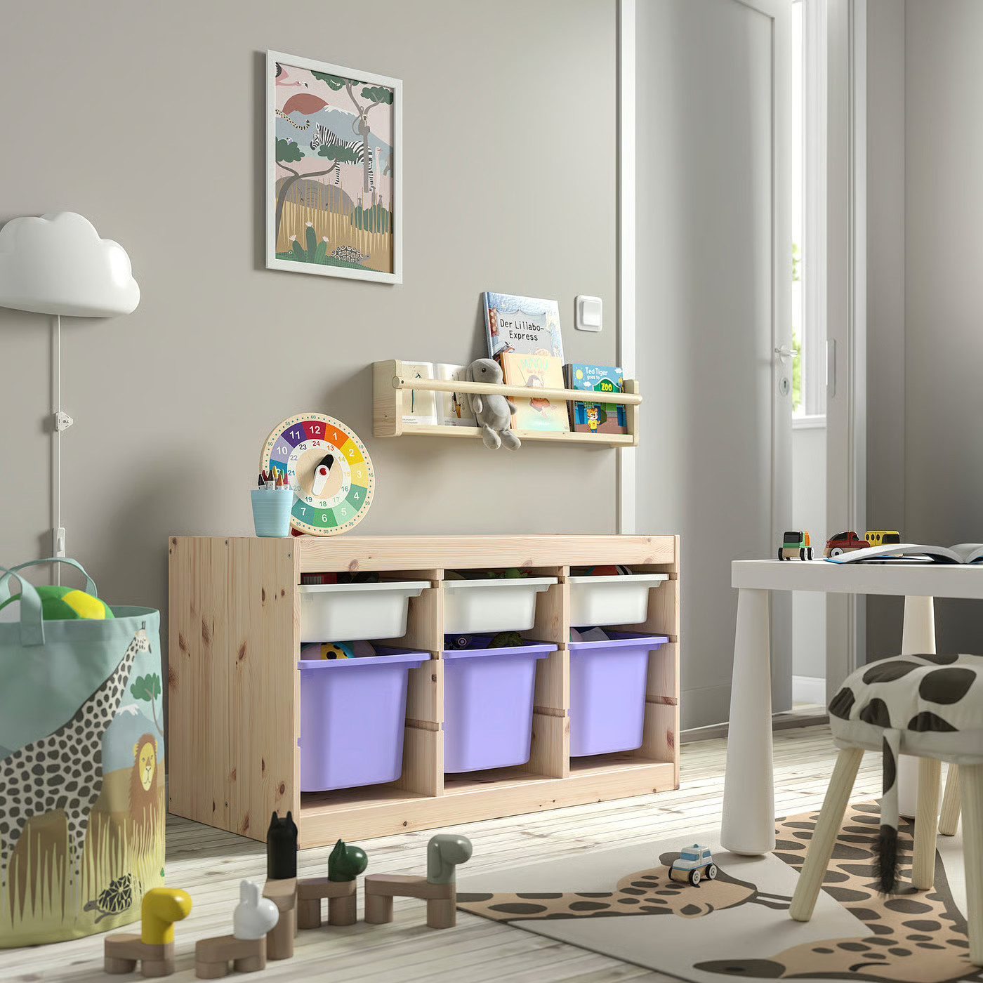 IKEA TROFAST storage combination with boxes, light white stained pine white/lilac, 36 5/8x17 3/8x20 1/2 | IKEA US