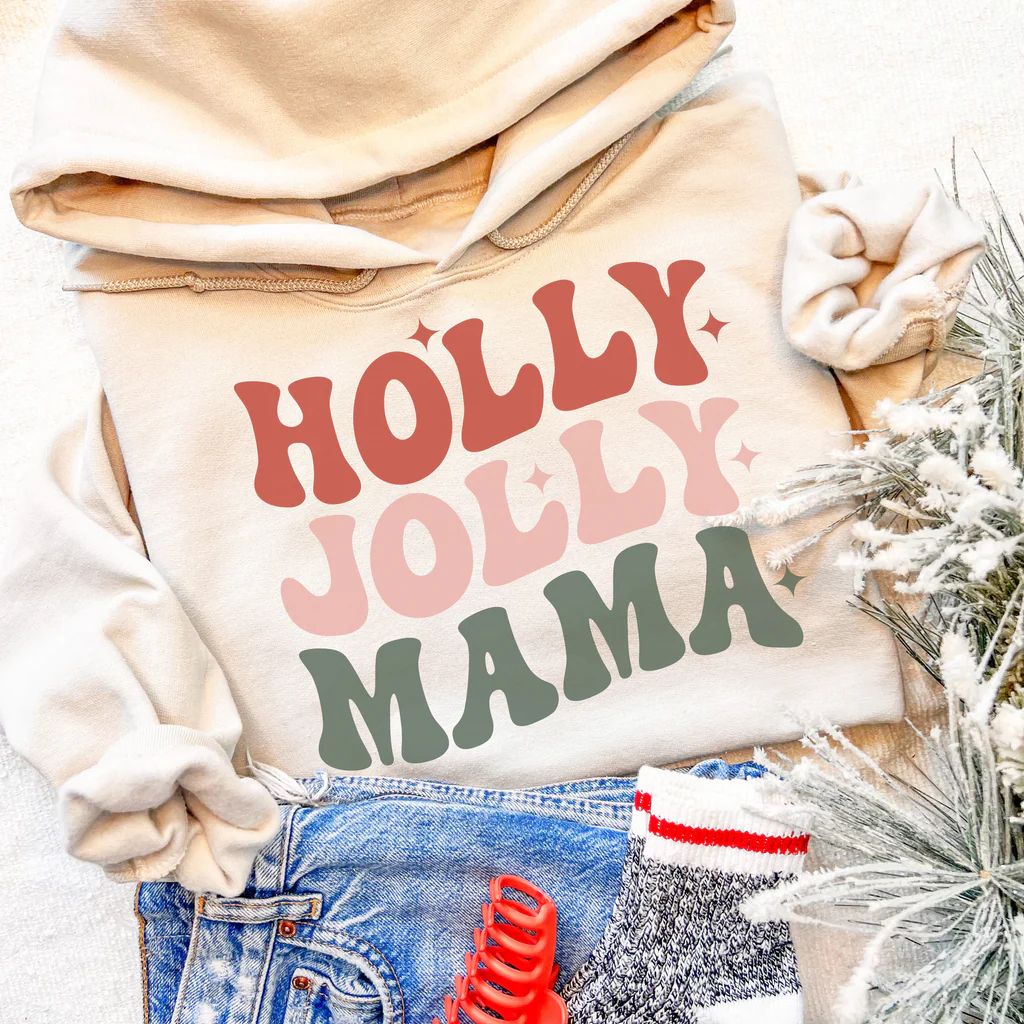 Retro Holly Jolly Mama Christmas Sweatshirt | The Container Clothing Co