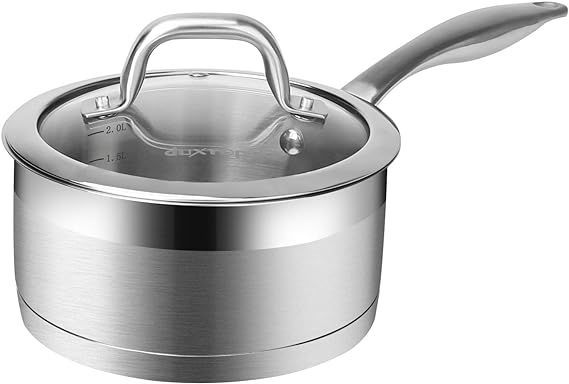 Duxtop Professional Stainless Steel Sauce Pan with Lid, Kitchen Cookware, Induction Pot with Impa... | Amazon (US)
