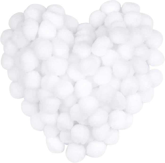150 Pieces Pom Poms, 1 Inch White Craft Pom Poms, Fuzzy Pompom Puff Balls, Small Pom Pom Balls fo... | Amazon (US)