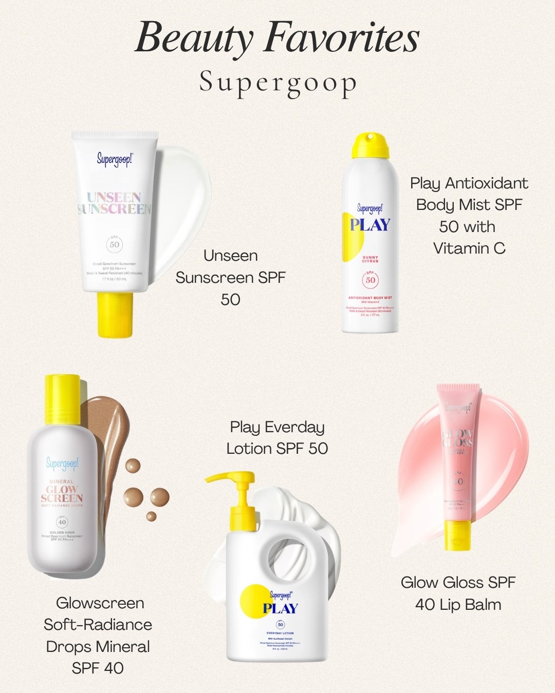 ☀️ Prime Day beauty deal alert! If you’ve been meaning to stock up on sunscreen, now’s the time. These Supergoop favorites are up to 30% off on Amazon, including the iconic Unseen Sunscreen, Glow Drops, PLAY Everyday Lotion, and more.

I’ve linked my top picks that keep my skin protected while still giving that healthy summer glow. Grab them before the sale ends! 💛✨

#LTKBeauty #AmazonPrimeDay #Supergoop #SPFEveryday #SummerBeautyFavorites #LTKSaleAlert