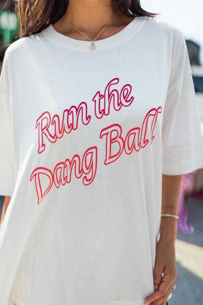 Run The Dang Ball Off White Hyfve Oversized Graphic Tee | Pink Lily