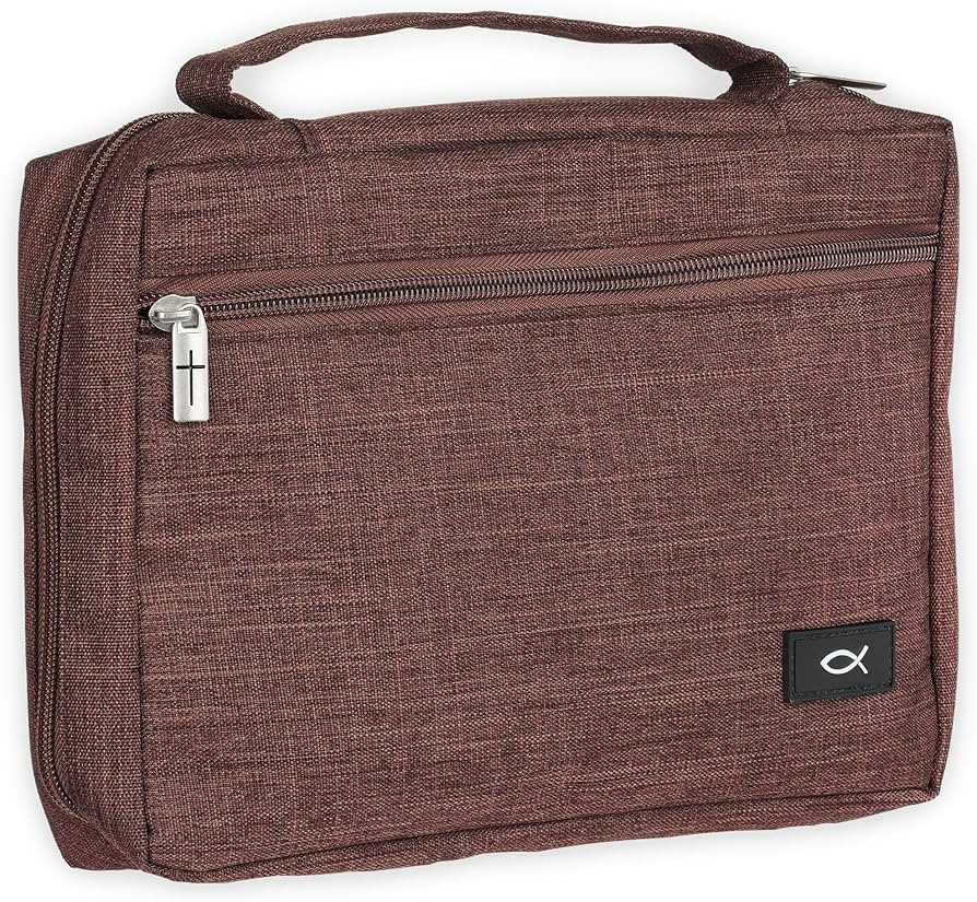 Christian Art Gifts Polyester Bible Cover for Men & Women w/Jesus Fish Patch, Secure Zipper Pocke... | Amazon (US)