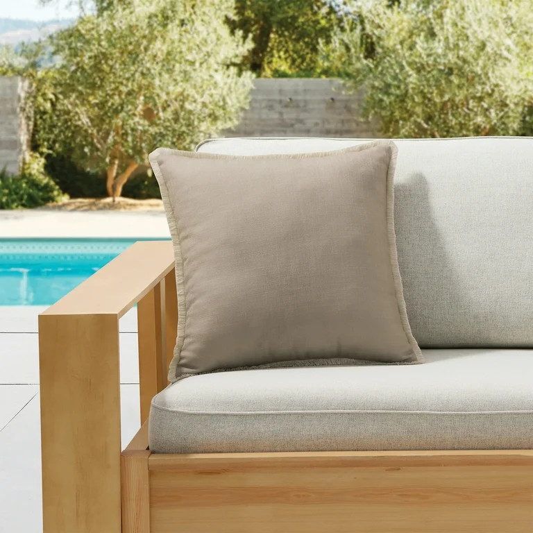 My Texas House Tan Fringe 18" x 18" Outdoor Pillow | Walmart (US)