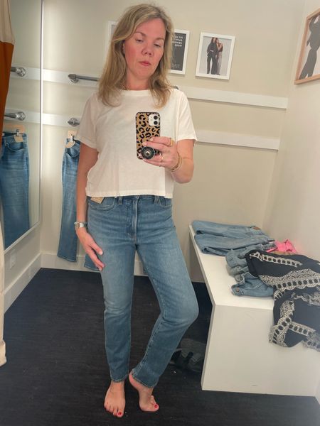 Madewell Perfect Vintage Jean, basically a relaxed skinny Jean and TTS #madewell #tryon

#LTKover40 #LTKsalealert #LTKstyletip