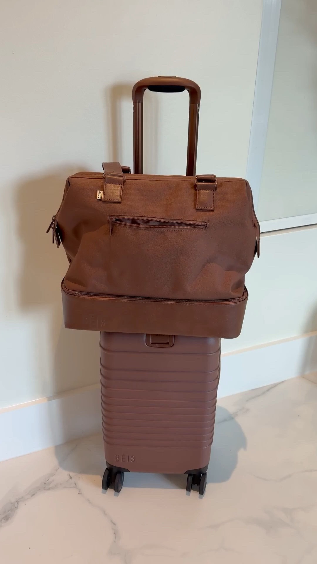 My favorite travel pieces from BEIS, I have the small carry-on, the mini weekender which is great to take as my personal item and also fit some of the handbags I want to bring with me when I travel, the medium check-in suitcase and the big check-in luggage. Totally recommend them!

#LTKTravel