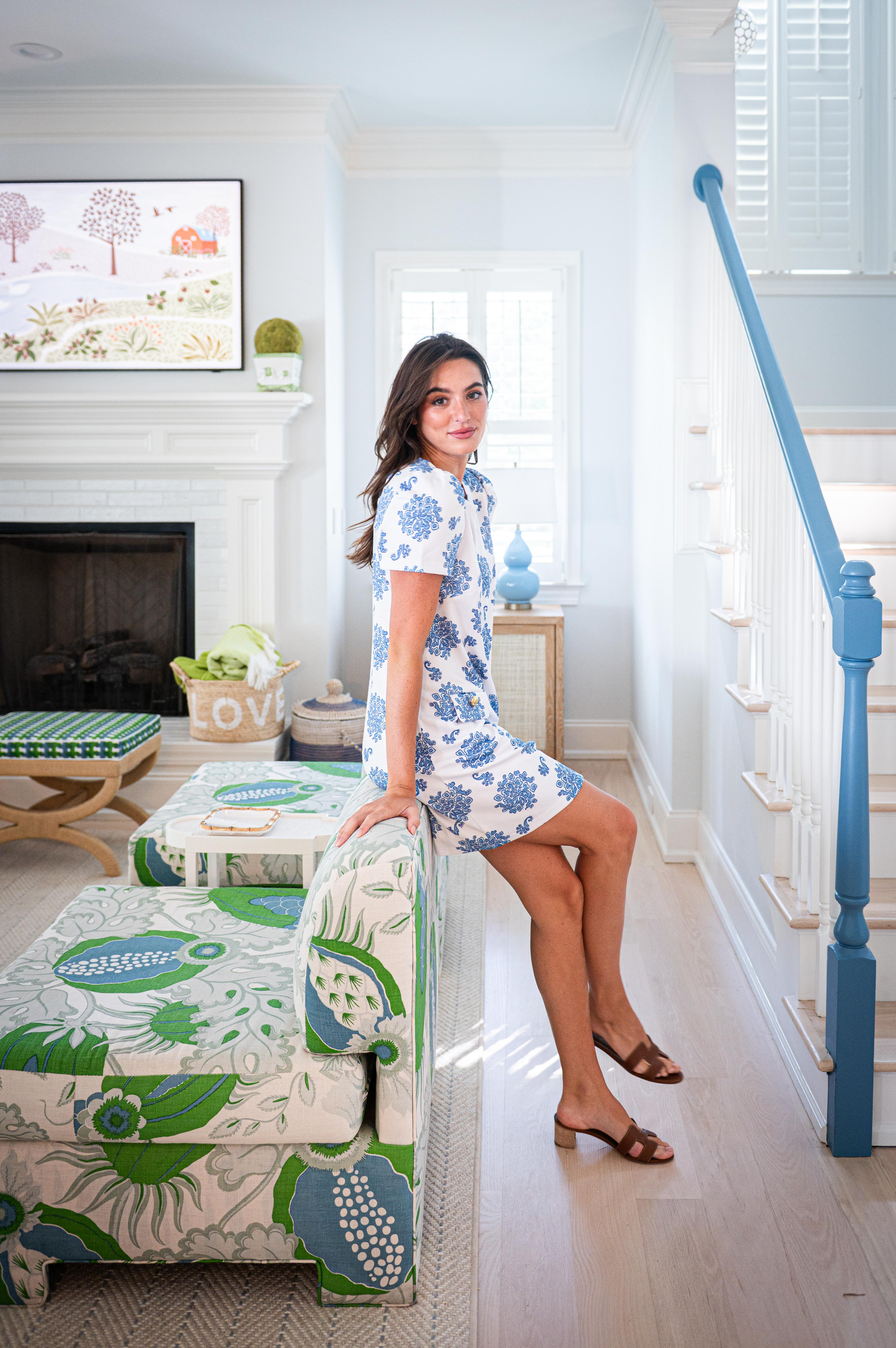 Love Bouquet Short Sleeve Button Front Shift | Sail to Sable