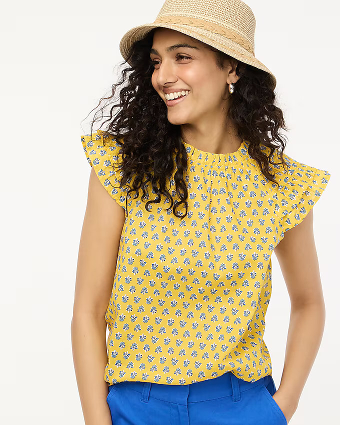 Flutter-sleeve top | J.Crew Factory