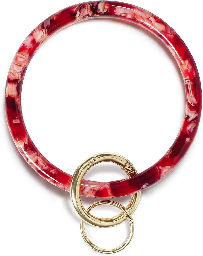 Heesch Bangle Key Ring Bracelet Keychain Key Ring Bracelet for Women, Acetate Circle Keyring for ... | Amazon (US)