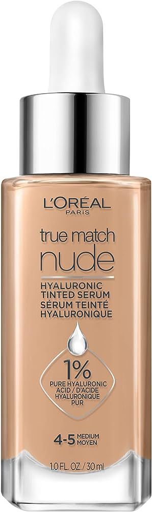 L’Oréal Paris True Match Nude Hyaluronic Tinted Serum Foundation with 1% Hyaluronic acid, Medi... | Amazon (US)