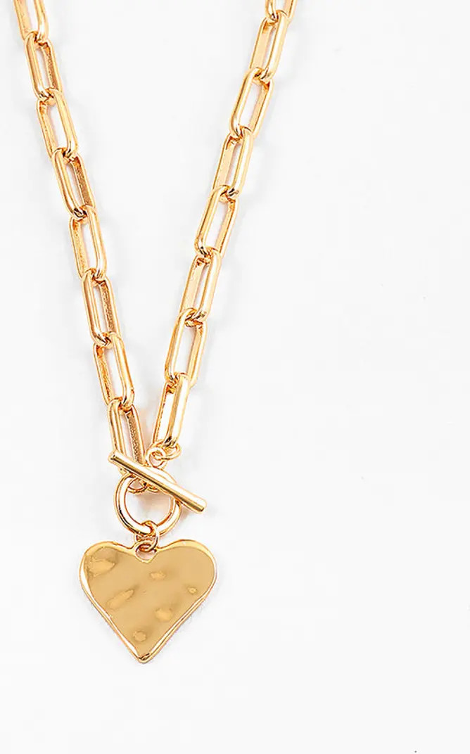 Hammered Heart Toggle Necklace | Nordstrom