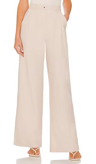 High Rise Pleated Pant in Cr?me Brulee | Revolve Clothing (Global)