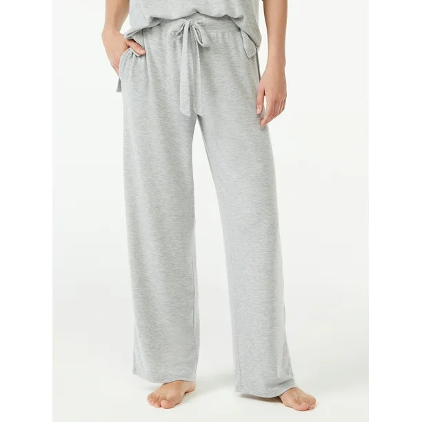 Joyspun Women's Hacci Knit Wide Leg Pajama Pants, Sizes to 3X - Walmart.com | Walmart (US)