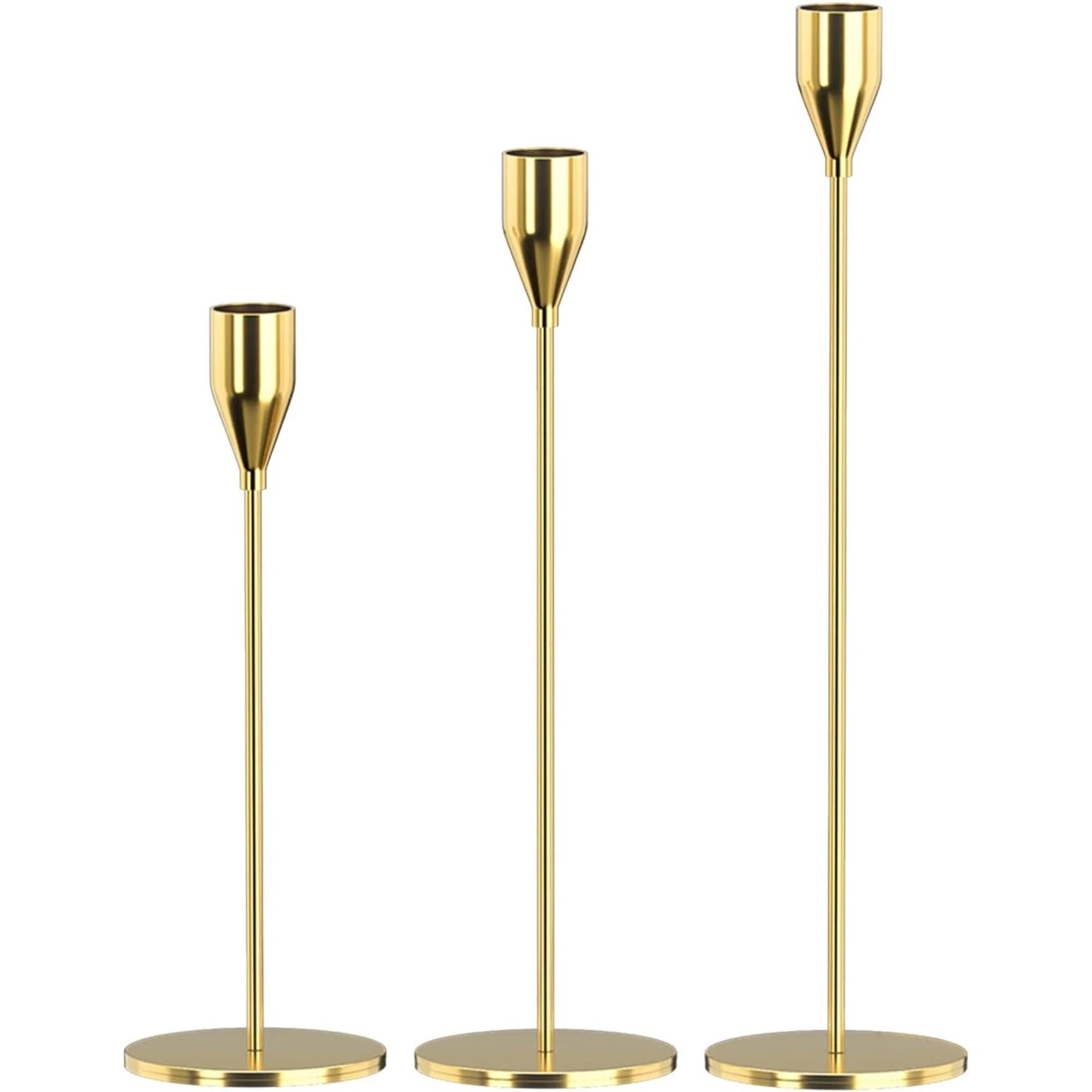 Orren Ellis Matte Black Candle Holders Set Of 3 For Taper Candles | Wayfair | Wayfair North America