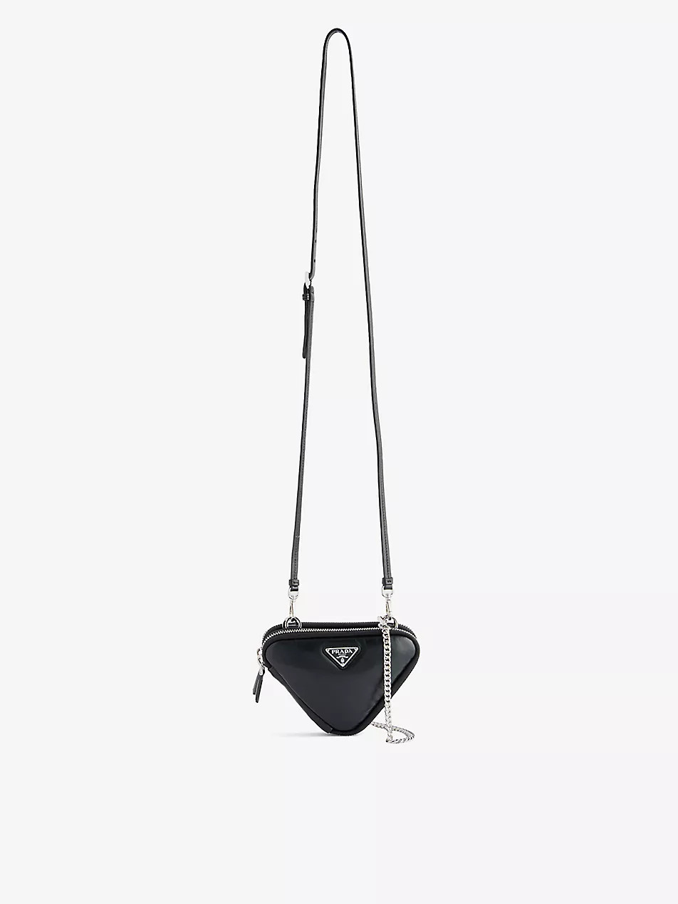 Triangle mini leather pouch bag | Selfridges