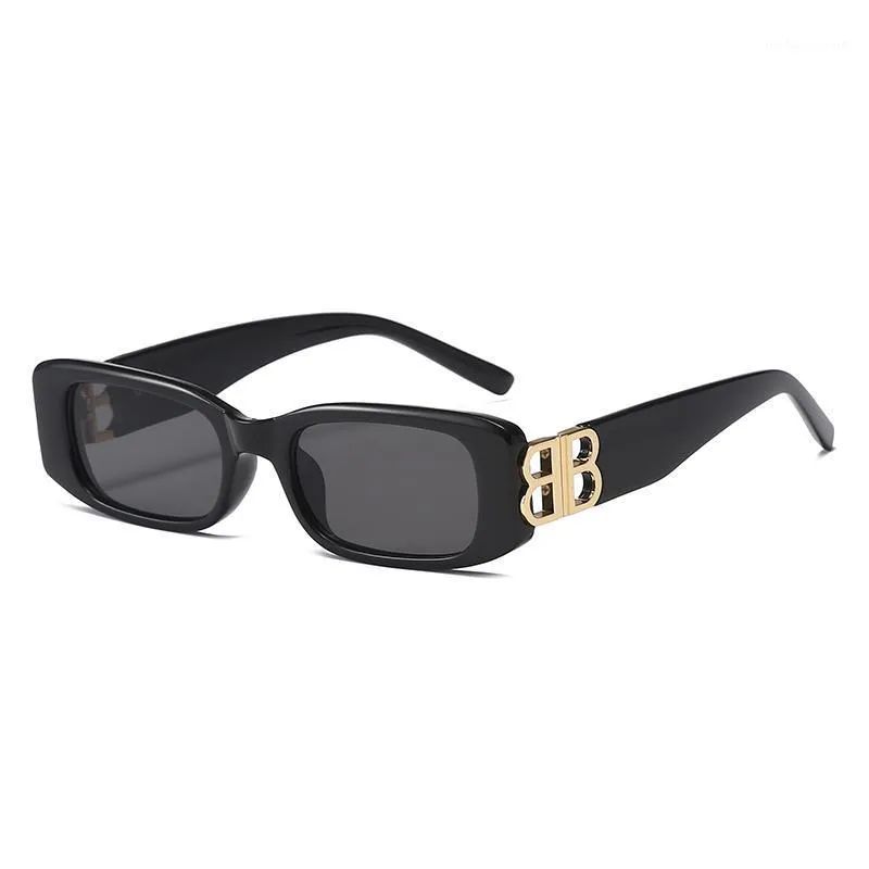 European And American Square Double B Sunglasses Stars With Concave Fashion Street Shooting Ins H... | DHGate