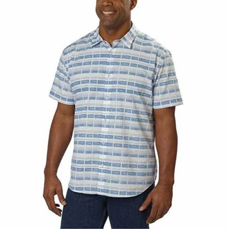 Cypress Club Men s Short Sleeve Woven Shirt (XX-Large Blue White Stripe) - NEW | Walmart (US)