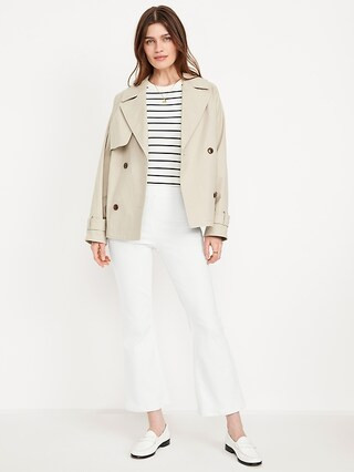 High-Waisted Weekender Pull-On Crop Flare Jeans | Old Navy (US)