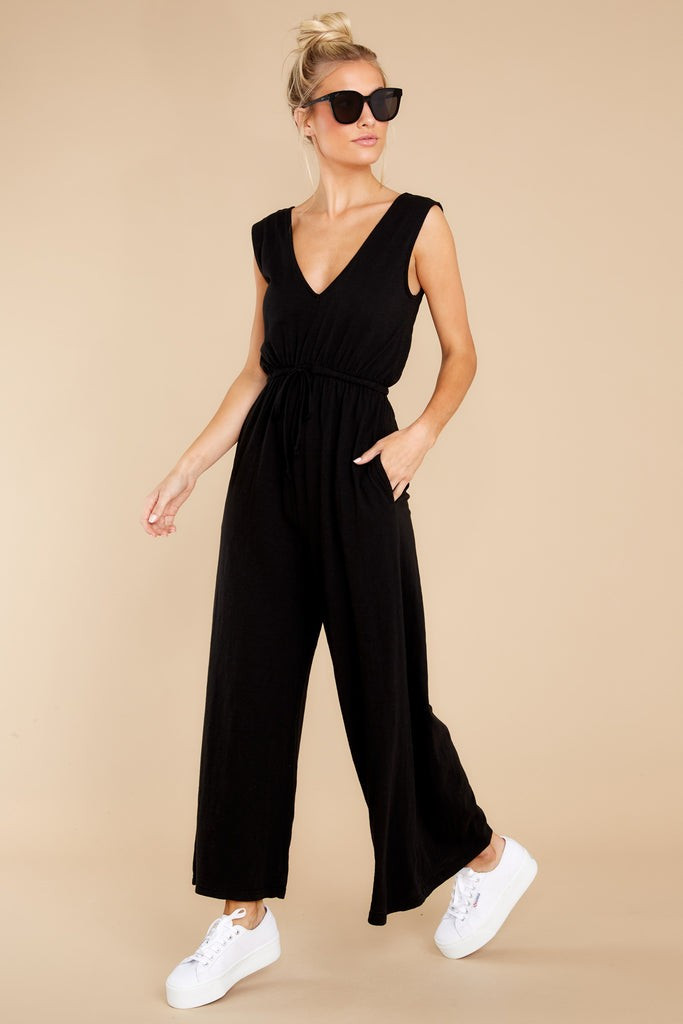 Naya Black Slub Jumpsuit | Red Dress 