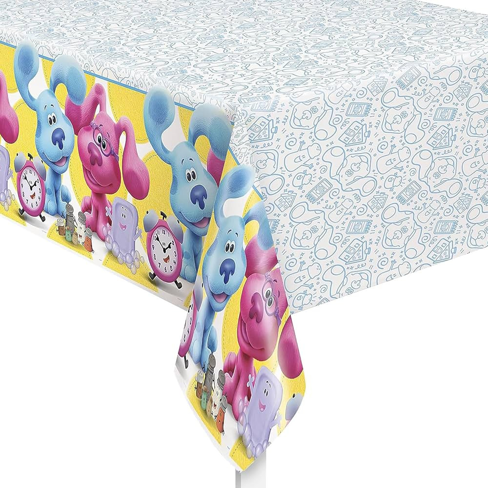 Vibrant Blue's Clues Multicolor Table Cover - 54" x 84" (1 Pc.) - Durable Rectangular Plastic Tab... | Amazon (US)