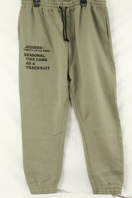 PRETTYLITTLETHING Women's Recycled Slogan Print Side Jogger Sage Size XL NWT | eBay AU
