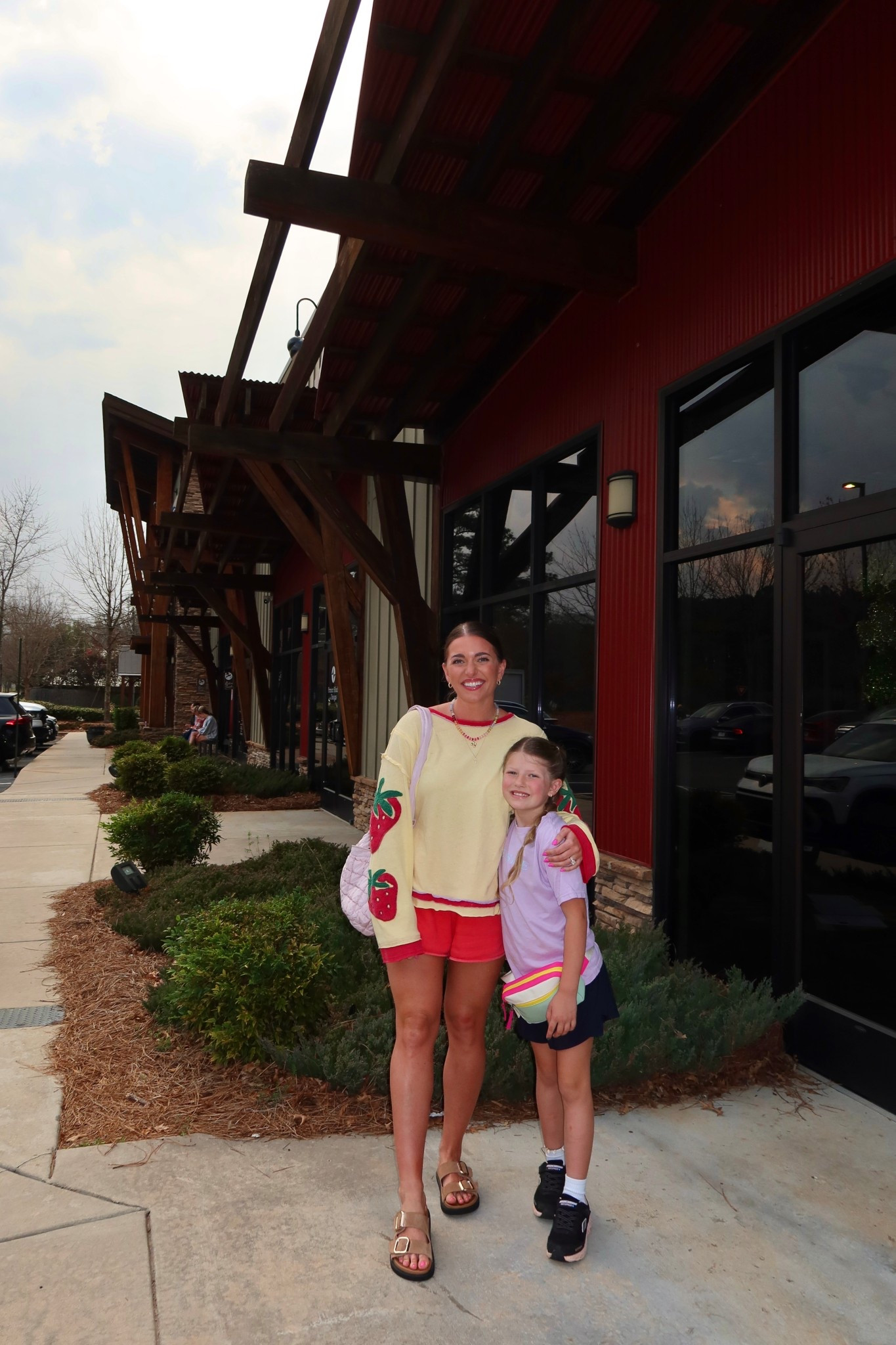 Obsessed w this tee! 🍓 TTS - M tee & red lounge shorts 

Casual mom outfit of the day for Olivia’s birthday! 🎂 

#LTKmomlife #LTKootd #LTKspring