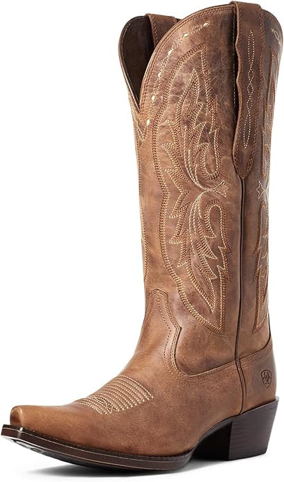 Ariat Women's Heritage X Toe Elastic Wide Calf Western Boot | Amazon (US)