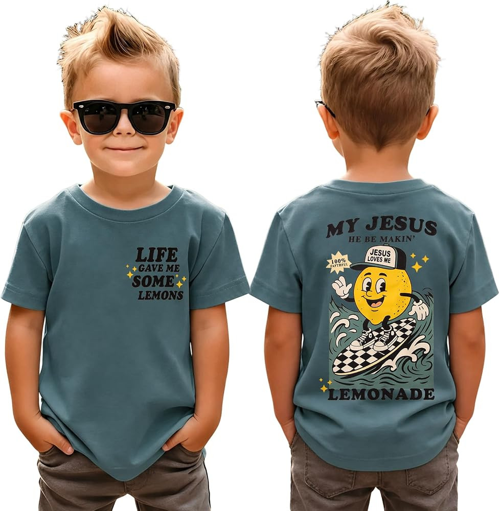 GLIGLITTR Toddler Christian Shirt for Boys Life Gave Me Lemons But My Jesus He Be Makin Lemonade ... | Amazon (US)