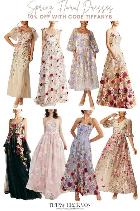 AW Bridal has the most amazing floral dresses for spring!🌷 These flattering midi and floor length dresses would make the perfect wedding guest dress, date night outfit, and so much more. All under $150 with an extra 10% off using code TIFFANYB at checkout!

#LTKSeasonal #LTKwedding #LTKstyletip