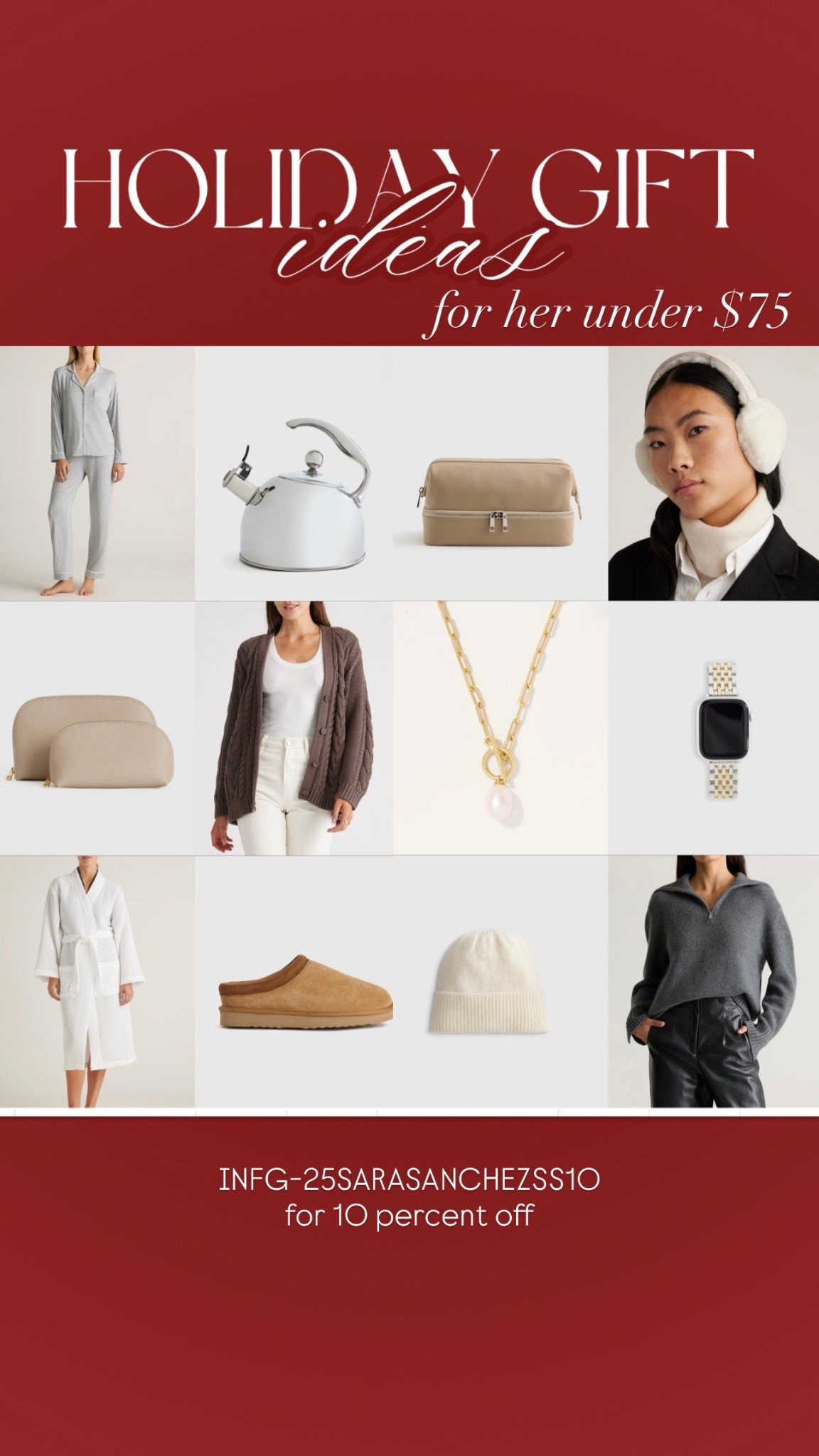 🎁 Holiday Gift Ideas for Her under $75 🎁
If you’re looking for chic, thoughtful, and actually useful gifts, this list is it ✨
From cozy finds to elevated everyday pieces, these are gift-worthy favorites she’ll love and use, all under $75.
Perfect for your mom, sister, best friend, or yourself (because yes, self-gifting counts 😉).

Save this post now so you’re not scrambling last minute.
👉 Everything is linked in my LTK for easy shopping.

• Save for later 🎄
• Tap to shop 🛍️
• Comment your favorite 🎁
• Share with your gift-shopping bestie 🤍

holiday gift ideas for her. gifts under $75. affordable luxury gifts. holiday shopping guide. gift ideas for women. chic holiday gifts. budget friendly gifts. christmas gift inspiration. thoughtful gifts for her. ltk holiday finds

#HolidayGiftIdeas
#GiftsForHer
#GiftsUnder75
#HolidayShopping
#ChristmasGiftGuide
#AffordableLuxury
#LTKHoliday
#LTKFinds
#GiftInspo
#HolidayMustHaves
#ShopMyLTK
#WomenOwnedStyle 

#LTKGiftGuide #LTKHoliday #LTKFindsUnder100