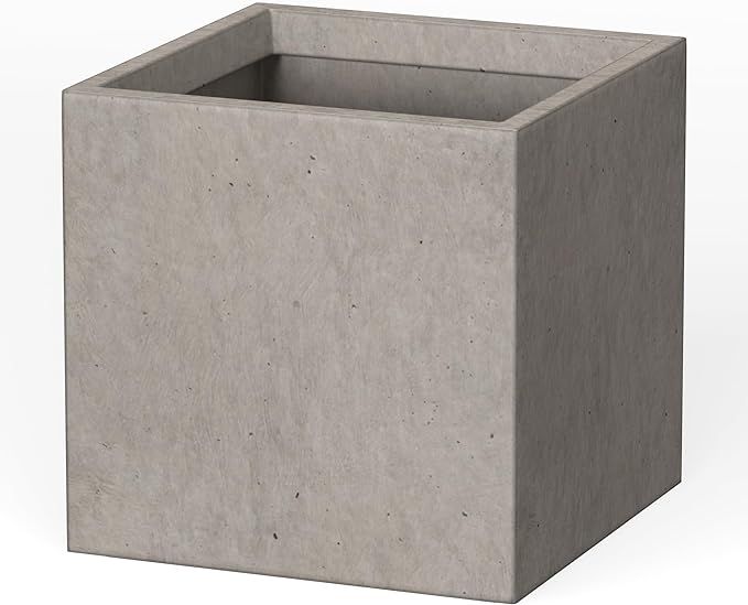 Kante 12 Inch Square Concrete Planter for Outdoor Indoor Home Patio Garden, Large Plant Pot with ... | Amazon (US)