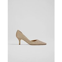 Hazel Champagne Glitter D'Orsay Courts, Tan | L.K. Bennett (UK)