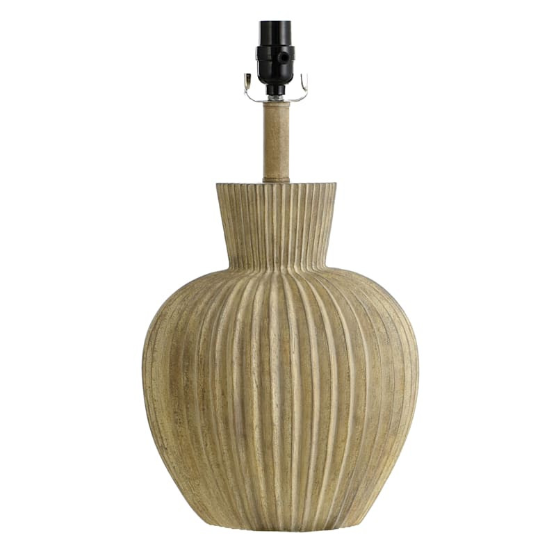 Grey Ribbed Table Lamp, 19" | At Home