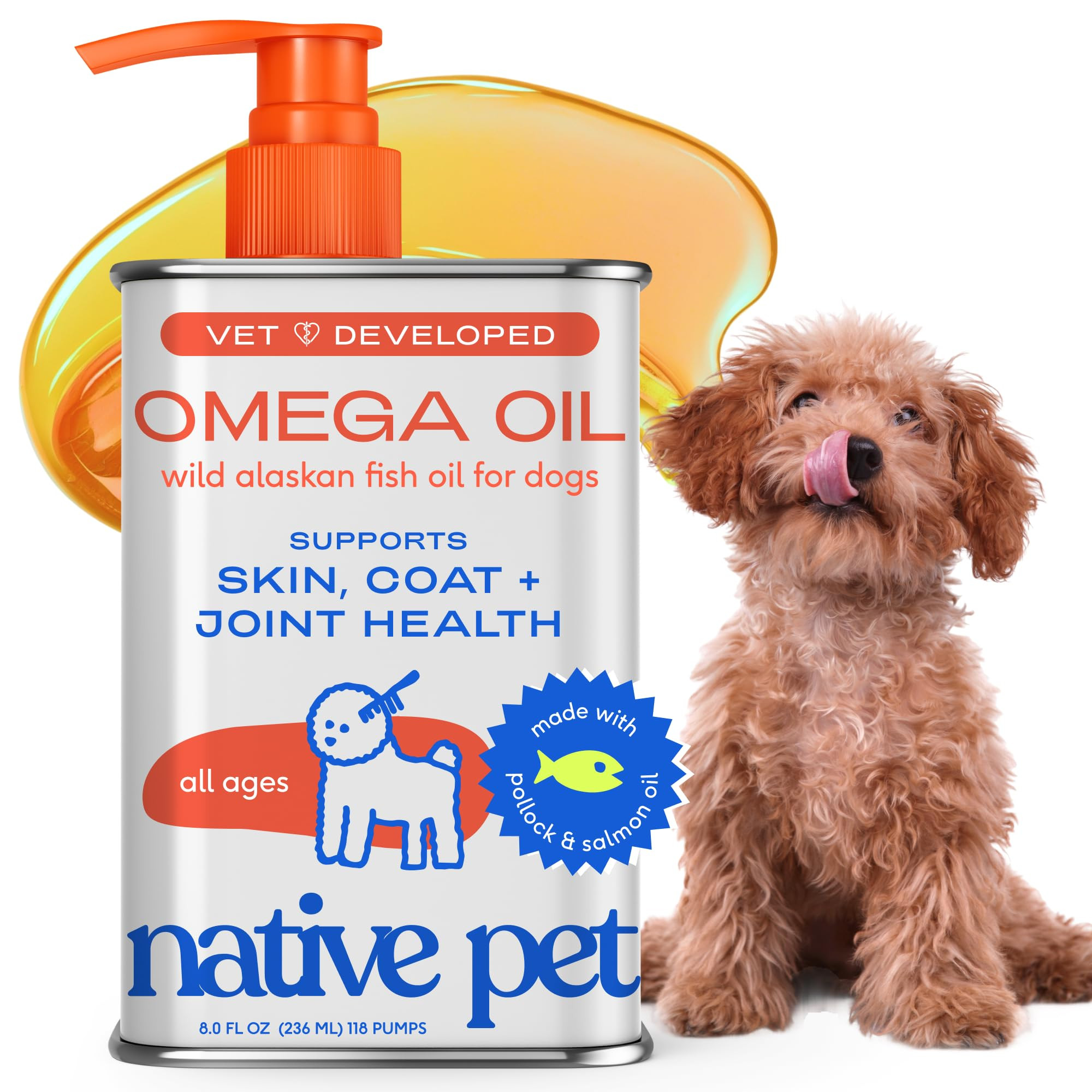 Native Pet Omega 3 Fish Oil for Dogs & Cats - Promotes Healthy Skin, Shiny Coat, & Strong Joints ... | Amazon (US)