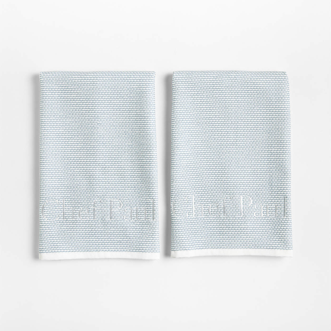 Textured Terry Harbor Blue Organic Cotton Kitchen Dish Towels, Set of 2 + Reviews | Crate & Barre... | Crate & Barrel