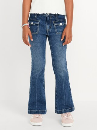 High-Waisted Utility Pocket Flare Jeans for Girls | Old Navy (US)