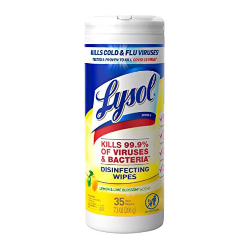 Lysol Disinfectant Wipes, For Disinfecting, Deodorizing, and Cleaning, Lemon & Lime Blossom, 35ct | Amazon (US)