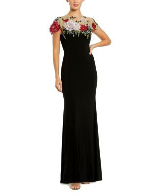 Floral Embellished Jersey Fitted Gown | Bloomingdale's (US)