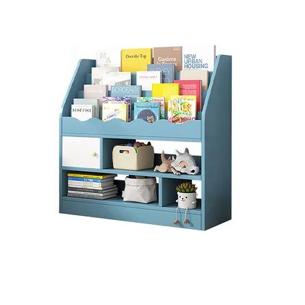 Modern Blue Kids Bookshelf Toy Storage Shelf In Manufacture Finish | Wayfair Professional