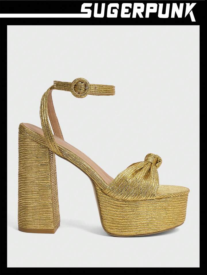 Sugerpunk Women'S Fashionable & Elegant High Heel Open Toe Sandals With Thick & Waterproof Platfo... | SHEIN