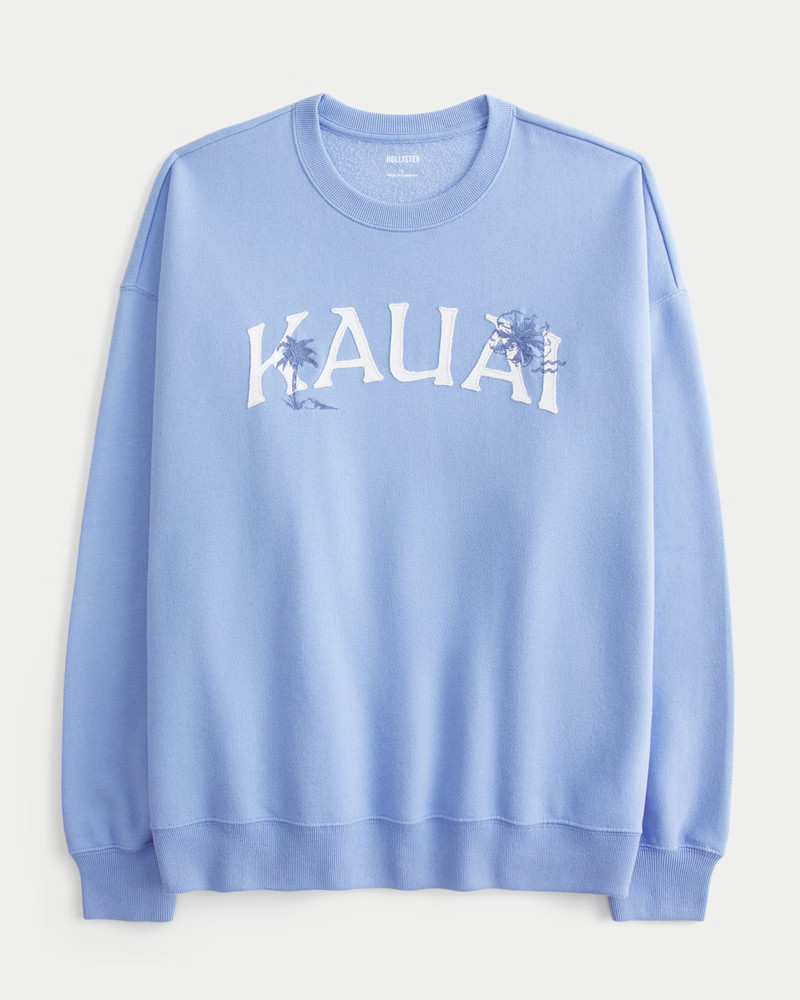 Oversized Kauai Graphic Crew Sweatshirt | Hollister (US)